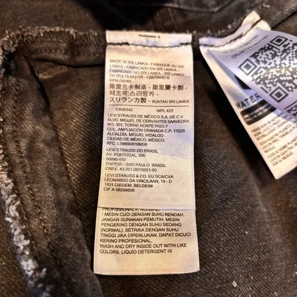 Levi's Black Splatter Denim Trucker Jacket Women's Size Small Acid Wash - Picture 7 of 8